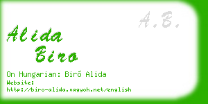 alida biro business card